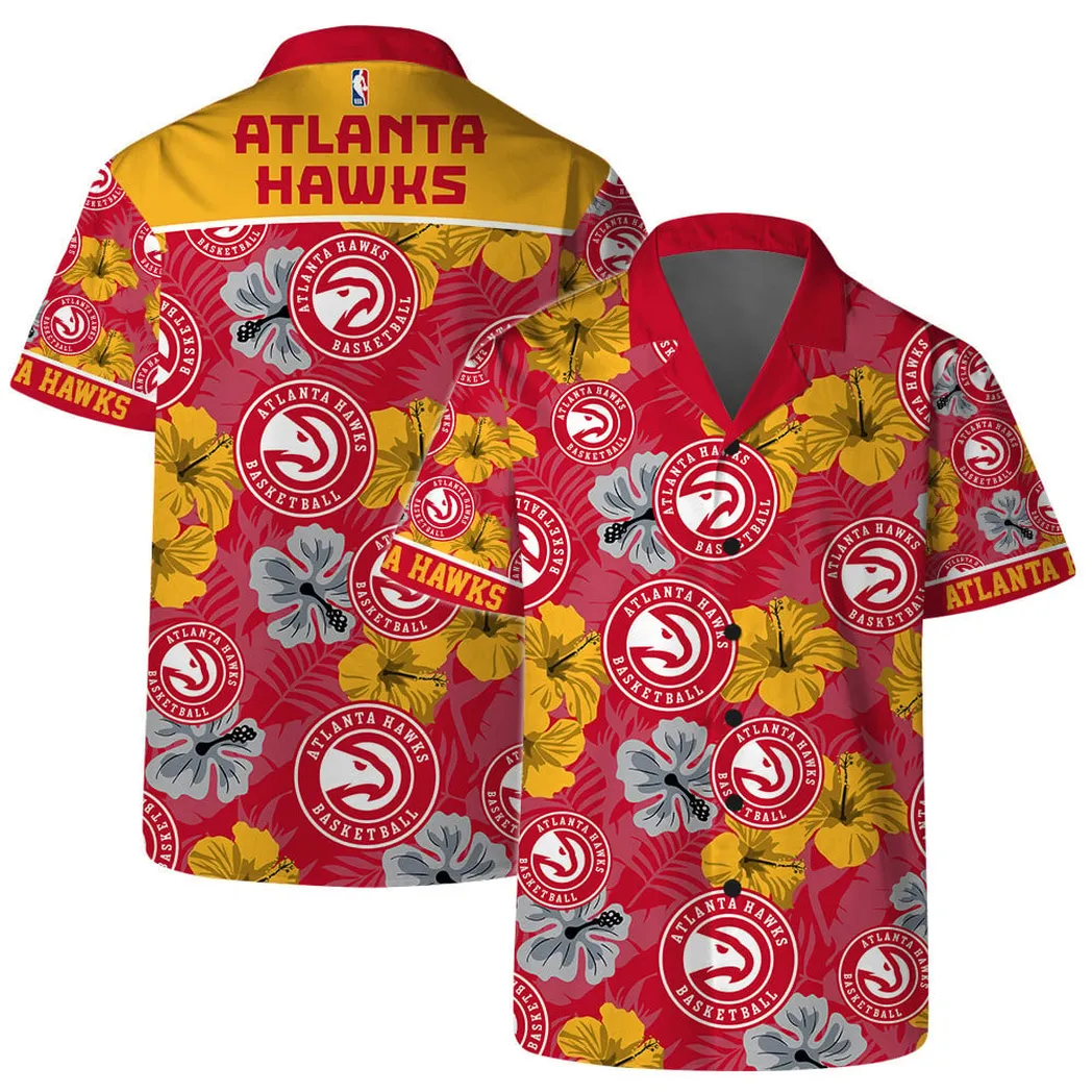 Atlanta Hawks Floral Hula Hawaiian Shirt