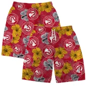 Atlanta Hawks Floral Hula Hawaiian Short - TeeAloha
