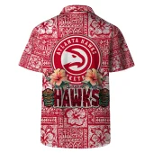 Atlanta Hawks Tribal Vibes Hawaiian Shirt Back - TeeAloha