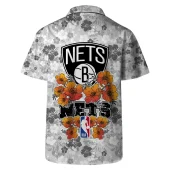 Brooklyn Nets Floral Dream Hawaiian Shirt Back - TeeAloha