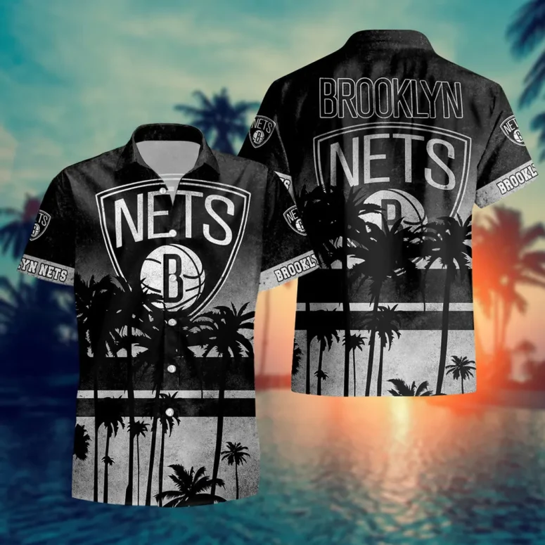 Brooklyn Nets Sunset Palms Hawaiian Shirt