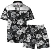 Brooklyn Nets Tropical Vibes Hawaiian Shirt Back With Short - TeeAloha