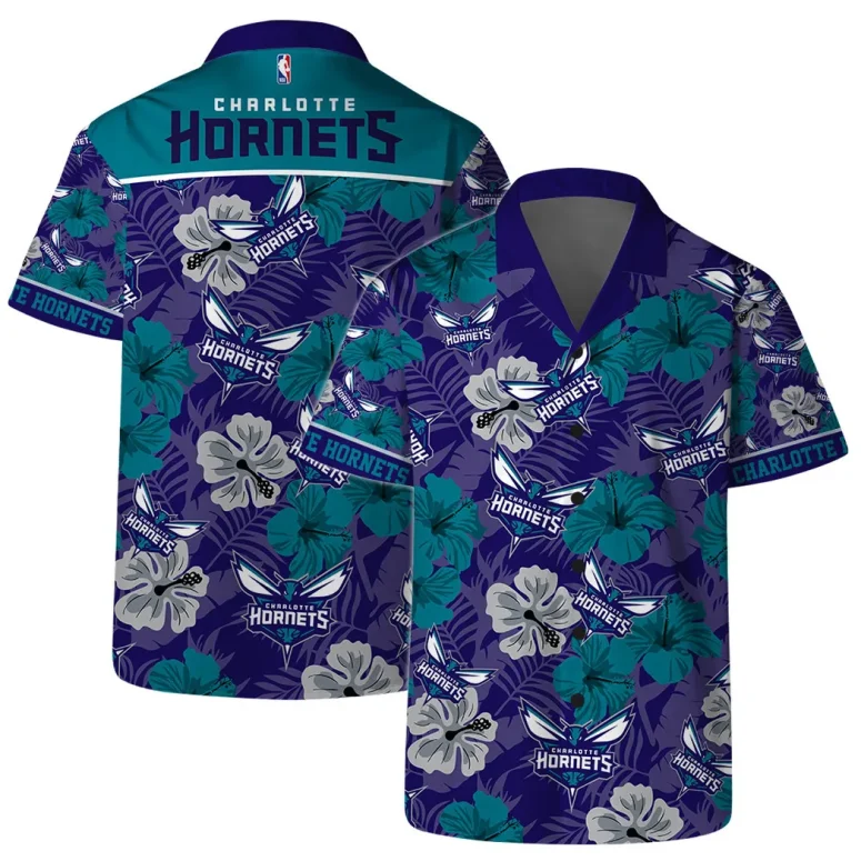 Charlotte Hornets Floral Fantasy Hawaiian Shirt