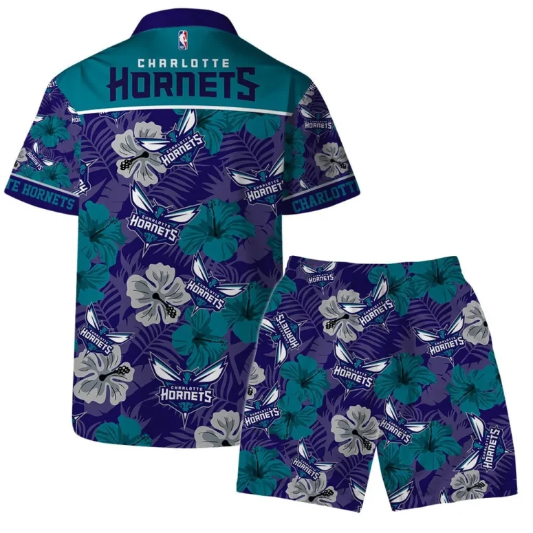 Charlotte Hornets Floral Fantasy Hawaiian Shirt