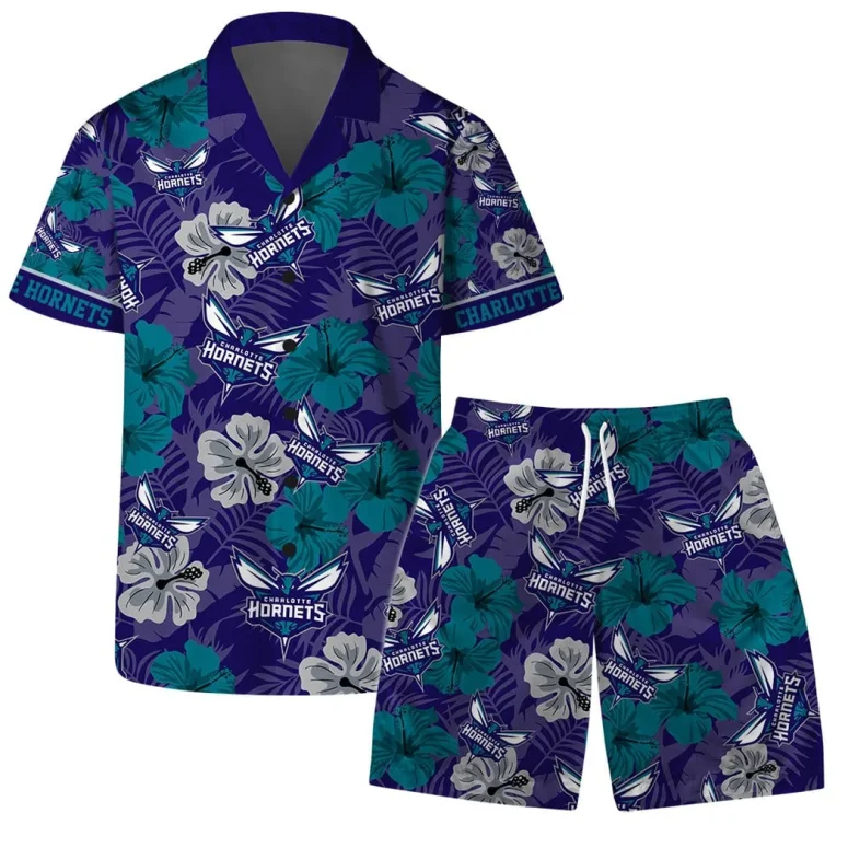 Charlotte Hornets Floral Fantasy Hawaiian Shirt