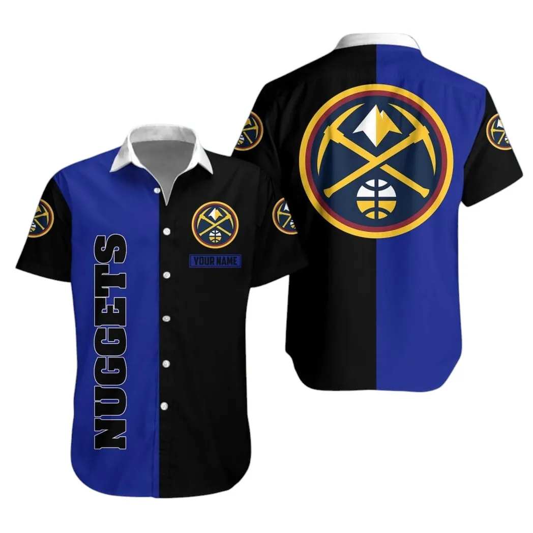 Denver Nuggets Bold Split Hawaiian Shirt