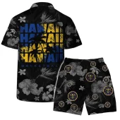 Denver Nuggets Hawaiian Bloom Floral Hawaiian Shirt Back With Short - TeeAloha