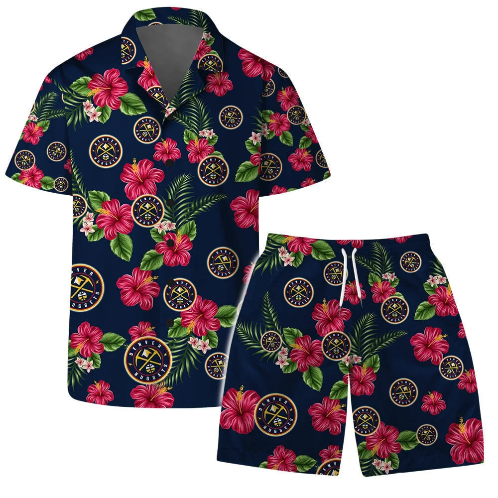 Denver Nuggets Hibiscus Bliss Hawaiian Shirt