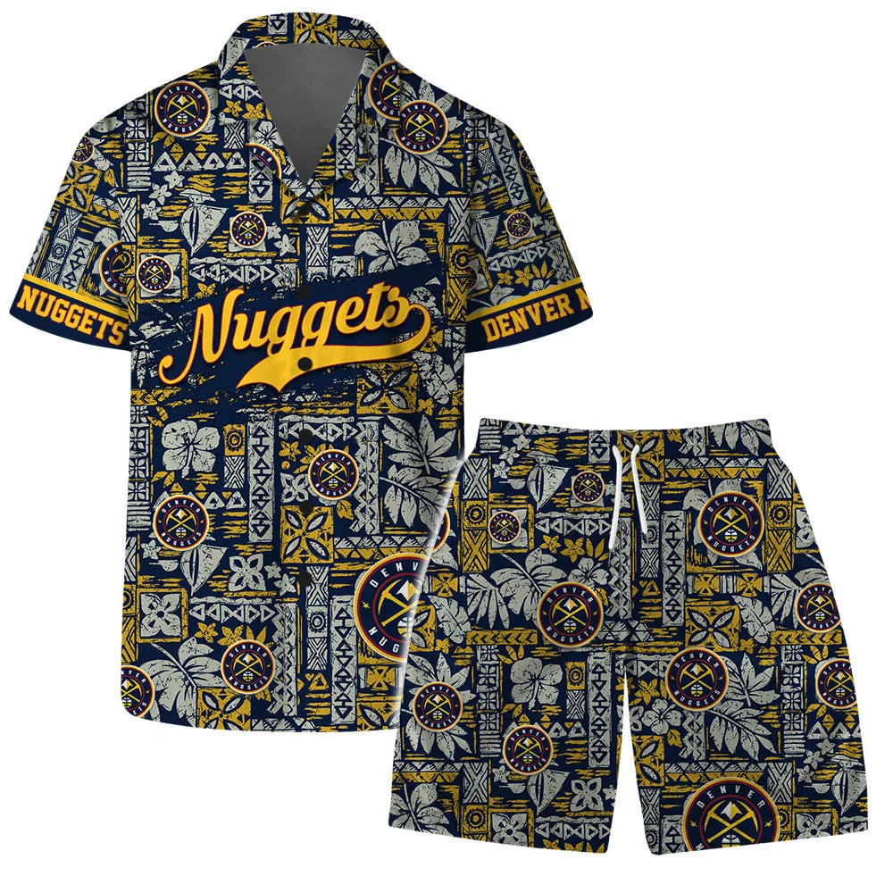 Denver Nuggets Polynesian Sunset Hawaiian Shirt