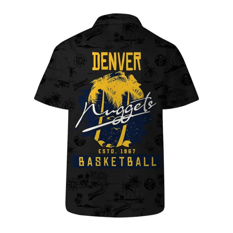 Denver Nuggets Retro Sunset Palm Hawaiian Shirt