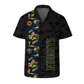 Denver Nuggets Retro Sunset Palm Hawaiian Shirt Front - TeeAloha