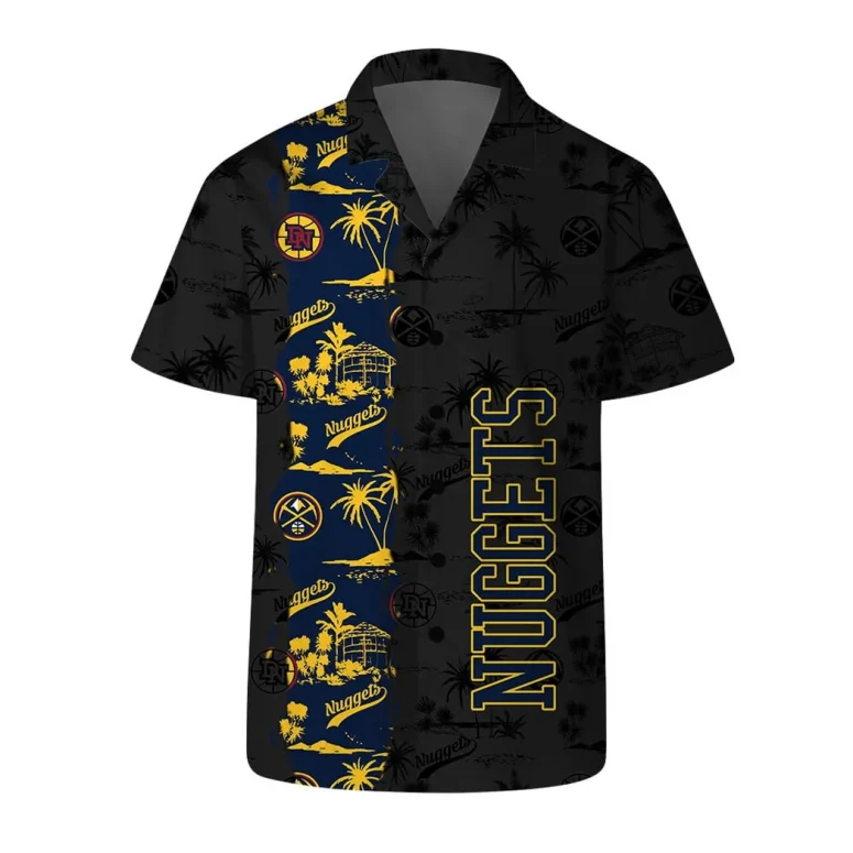 Denver Nuggets Retro Sunset Palm Hawaiian Shirt