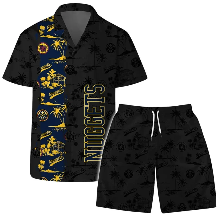 Denver Nuggets Retro Sunset Palm Hawaiian Shirt