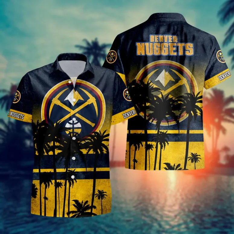 Denver Nuggets Sunset Palm Breeze Hawaiian Shirt