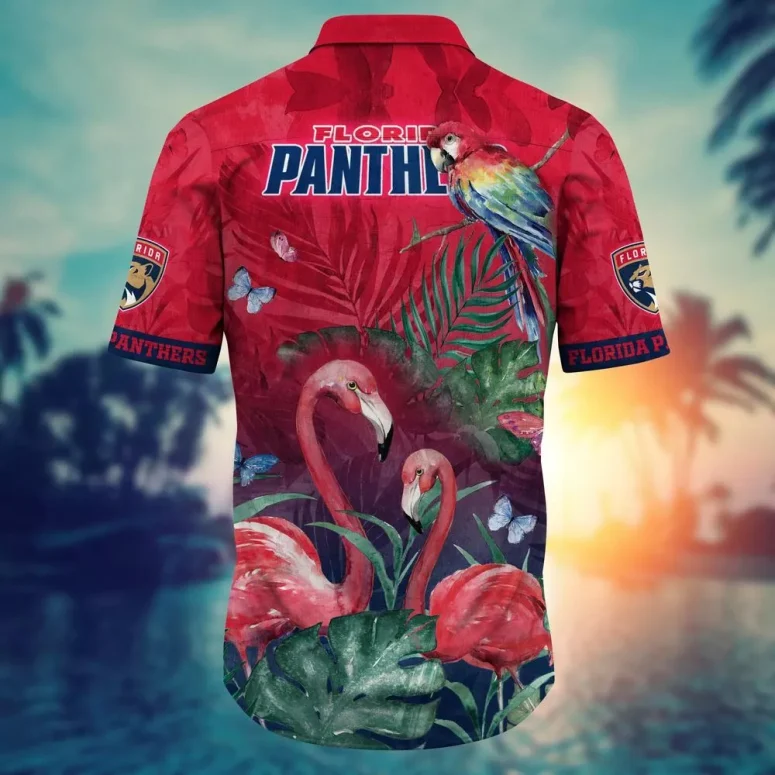 Florida Panthers Flamingo Parrot Hawaiian Shirt