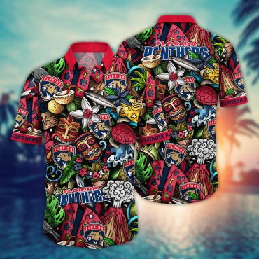 Florida Panthers Tropical Ink Hawaiian Shirt