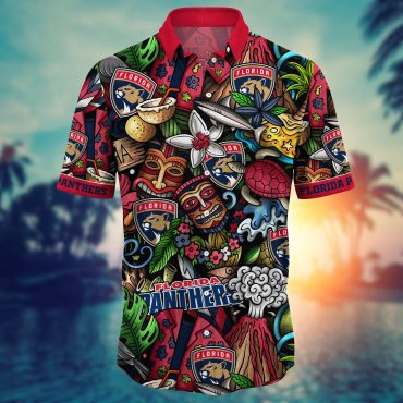 Florida Panthers Tropical Ink Hawaiian Shirt