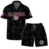 La Clippers Dynamic Action Hawaiian Shirt Front With Short - TeeAloha