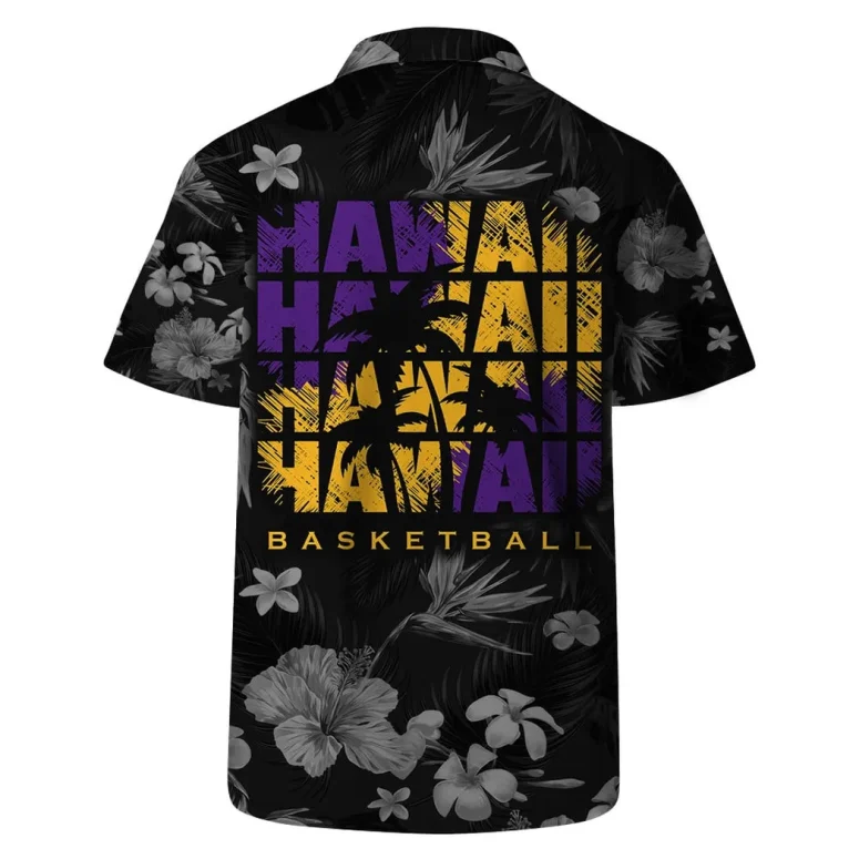 Los Angeles Lakers Black Blossom Hawaiian Shirt