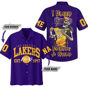 Los Angeles Lakers Bleed Gold & Purple Hawaiian Shirt