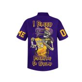 Los Angeles Lakers Bleed Gold Purple Hawaiian Shirt Back - TeeAloha