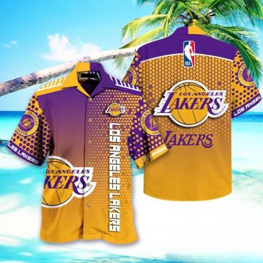 Los Angeles Lakers Dot Matrix Hawaiian Shirt