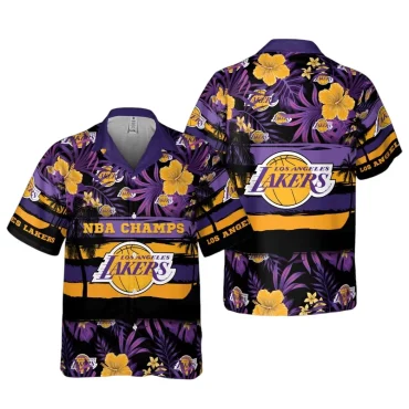 Los Angeles Lakers Floral Champs Hawaiian Shirt