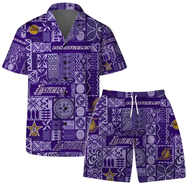 Los Angeles Lakers Purple Iconic Hawaiian Shirt