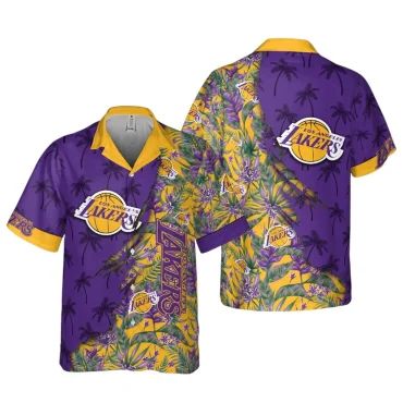 Los Angeles Lakers Purple Tropic Hawaiian Shirt