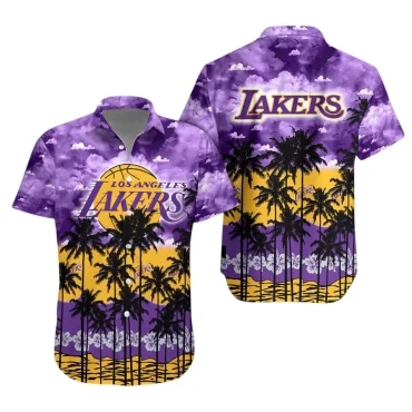 Los Angeles Lakers Sunset Palm Hawaiian Shirt