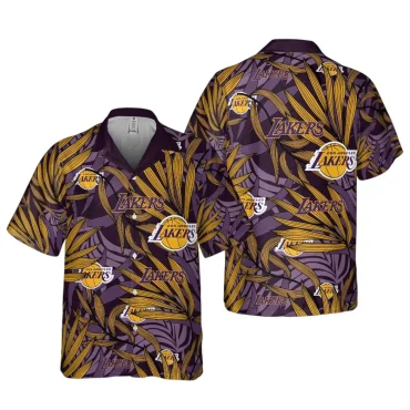Los Angeles Lakers Vivid Leaf Hawaiian Shirt