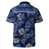 Memphis Grizzlies Floral Spirit Hawaiian Shirt Back - TeeAloha