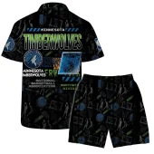 Minnesota Timberwolves Court Passion Hawaiian Shirt Back With Short - TeeAloha
