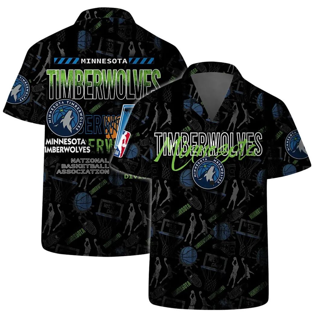 Minnesota Timberwolves Court Passion Hawaiian Shirt