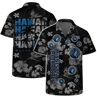 Minnesota Timberwolves Floral Hawaiian Shirt