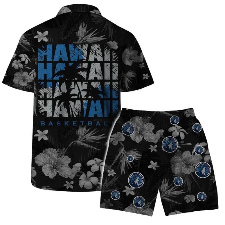 Minnesota Timberwolves Floral Hawaiian Shirt