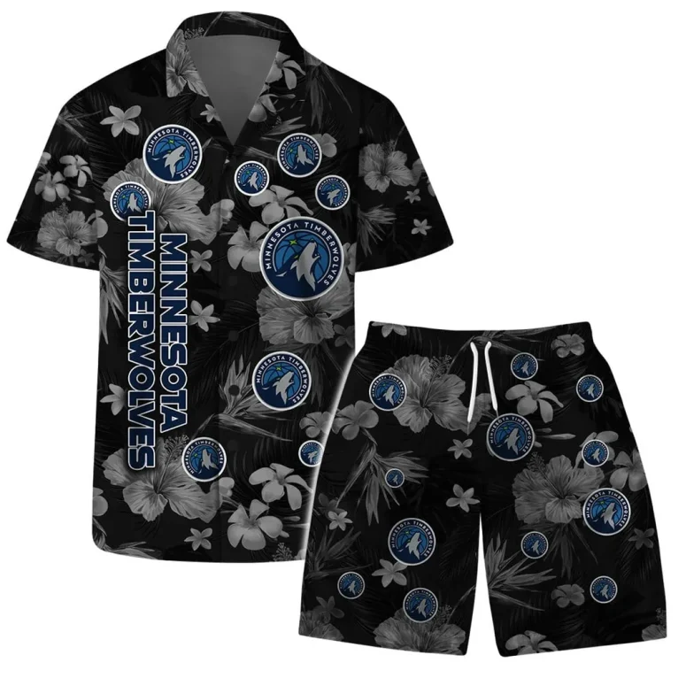 Minnesota Timberwolves Floral Hawaiian Shirt
