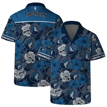 Minnesota Timberwolves Floral Wave Hawaiian Shirt