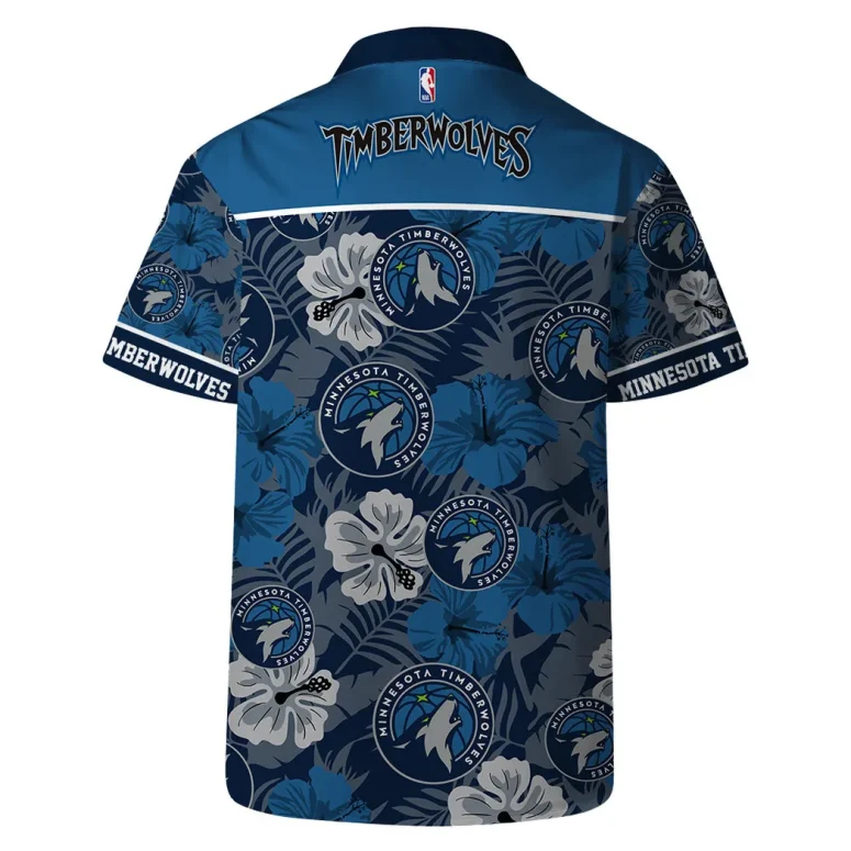 Minnesota Timberwolves Floral Wave Hawaiian Shirt