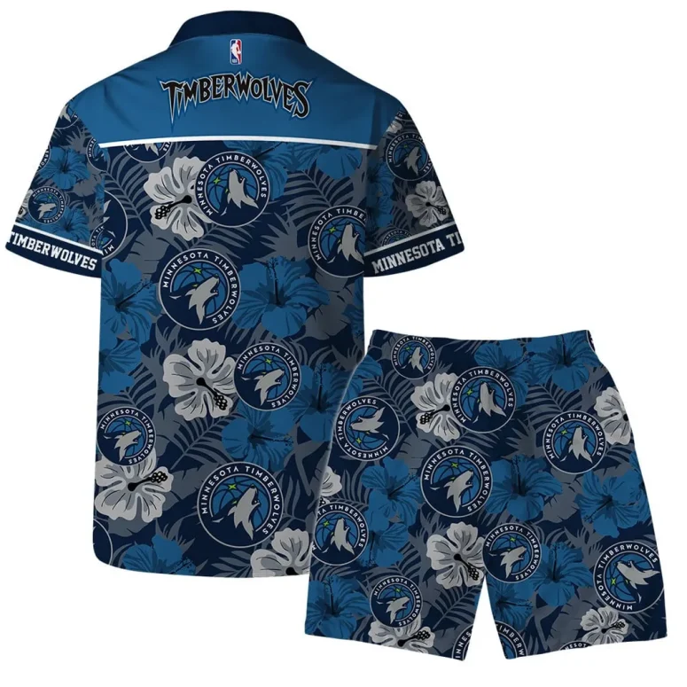 Minnesota Timberwolves Floral Wave Hawaiian Shirt