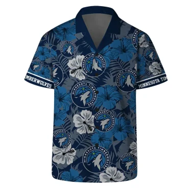Minnesota Timberwolves Floral Wave Hawaiian Shirt