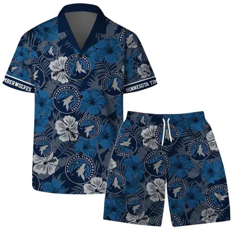 Minnesota Timberwolves Floral Wave Hawaiian Shirt