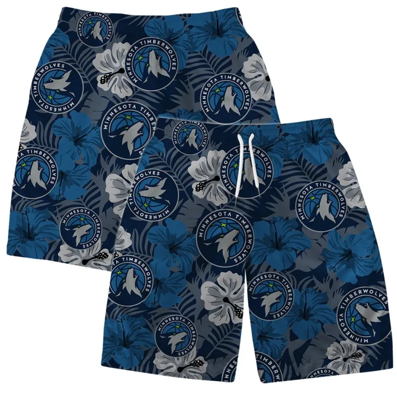 Minnesota Timberwolves Floral Wave Hawaiian Shirt