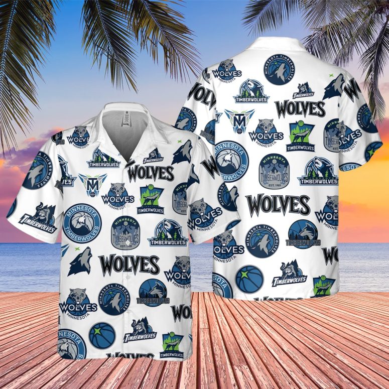 Minnesota Timberwolves Iconic Logo Hawaiian Shirt