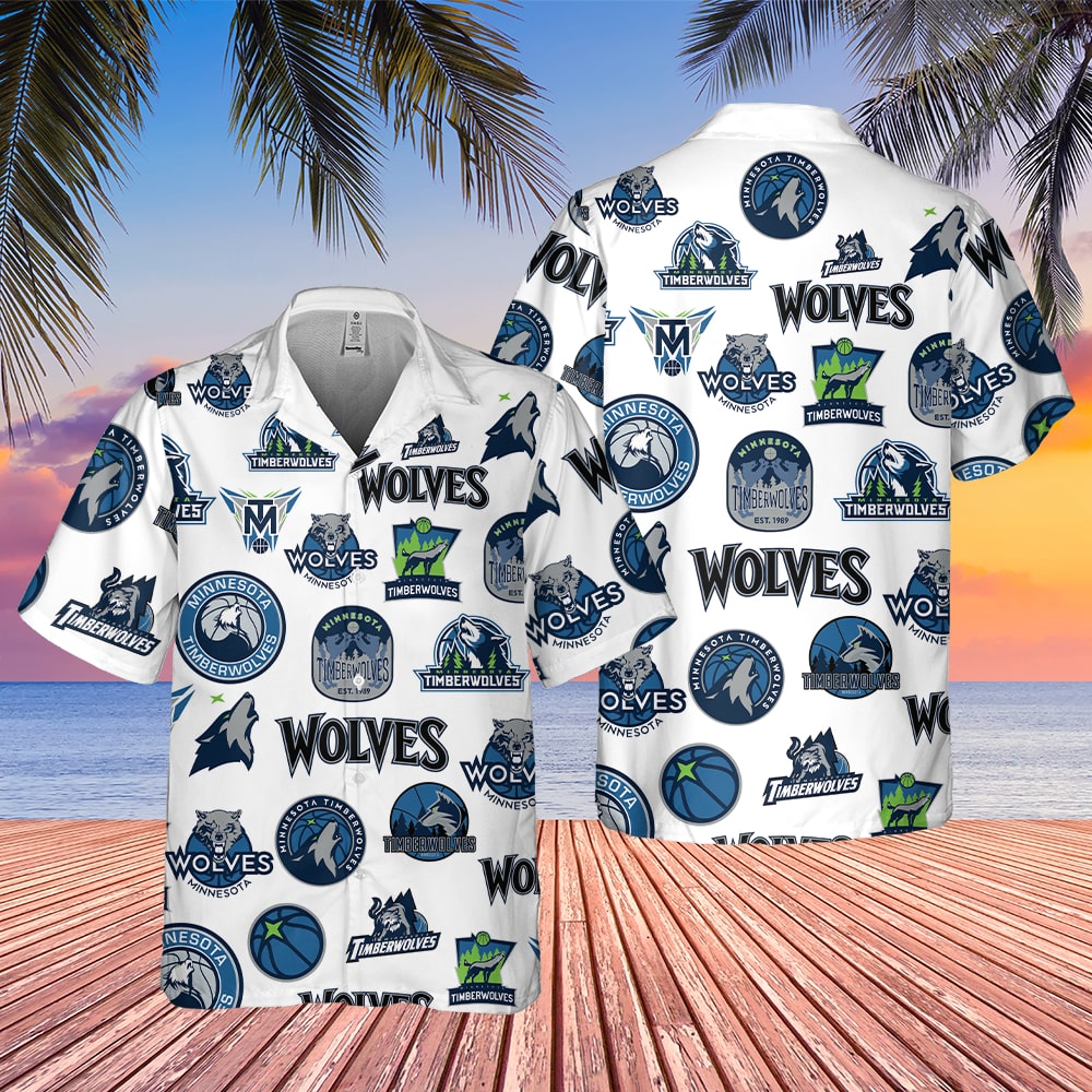 Minnesota Timberwolves Iconic Logo Hawaiian Shirt