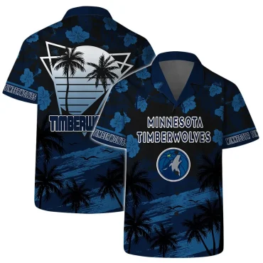 Minnesota Timberwolves Sunset Horizon Hawaiian Shirt