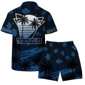 Minnesota Timberwolves Sunset Horizon Hawaiian Shirt Back With Short - TeeAloha