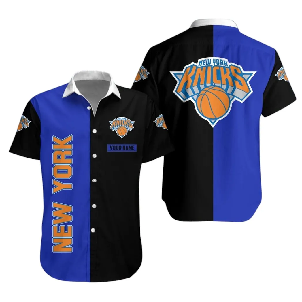 New York Knicks Custom Split Color Hawaiian Shirt