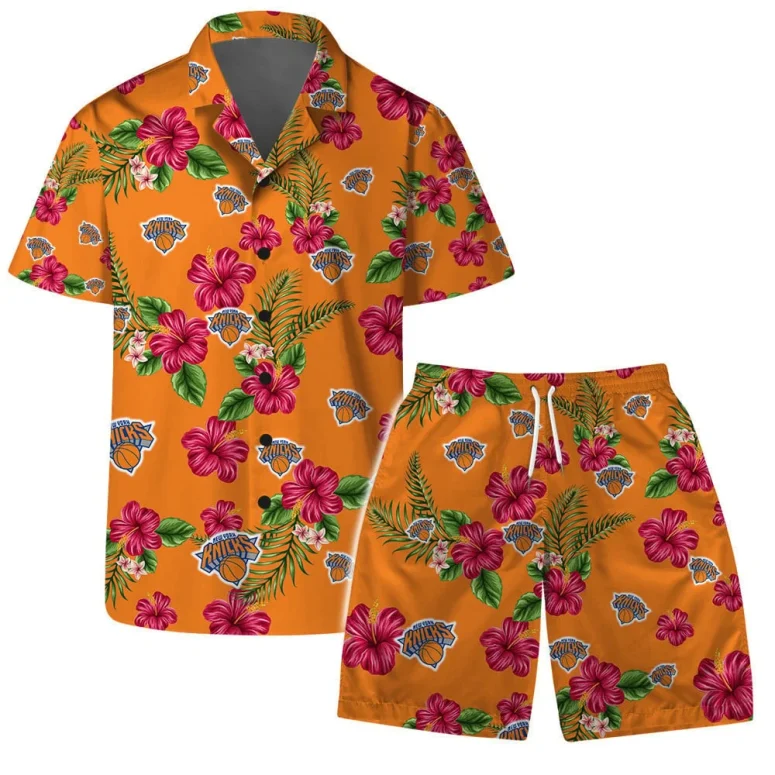 New York Knicks Hibiscus Heat Hawaiian Shirt