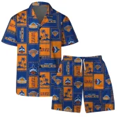 New York Knicks Island Grid Hawaiian Shirt